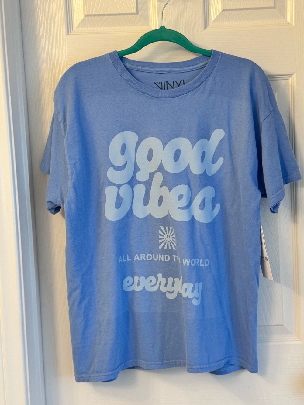 NWT Good Vibes Everyday Graphic Tee - Light Blue